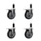 Service Caster 5'' Thermoplastic Rubber Swivel 1-1/4'' Expanding Stem Caster Set Total Lock Brake, 4PK SCC-EXTTL20S514-TPRB-114-4 - alternate 1